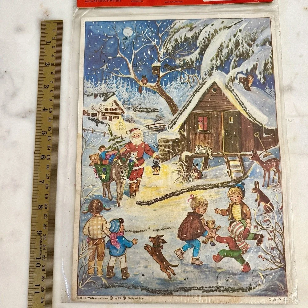 VTG Christmas‎ Advent Calendar RS Stuttgart Rohr West Germany Glitter New Nr 25